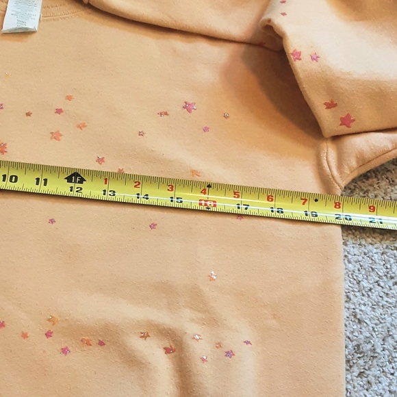 Golden Autumn Sweatshirt with Glittery Rose Gold Fall Tree Design Sz S - Picture 5 of 11